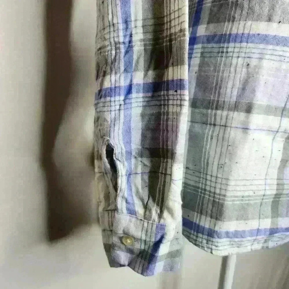 LOFT women's 100% cotton long sleeve button down shirt size large - Picture 6 of 7